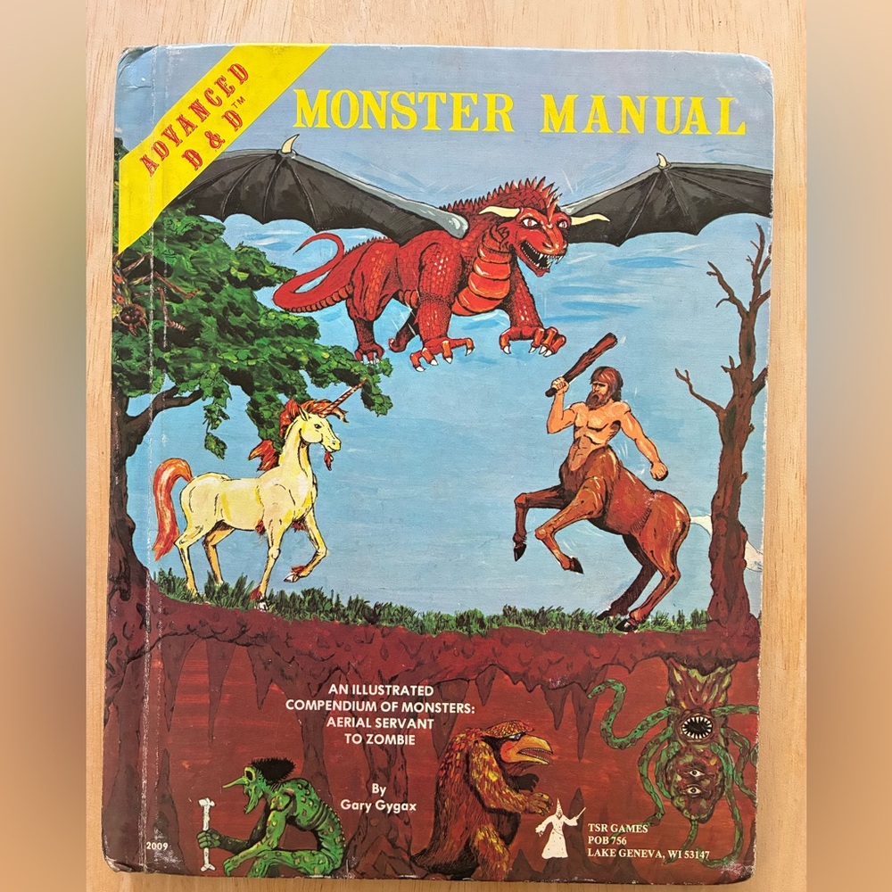 TSR Advanced Dungeons and Dragons Monster Manual Aug 1979 4th Edition Hardcover